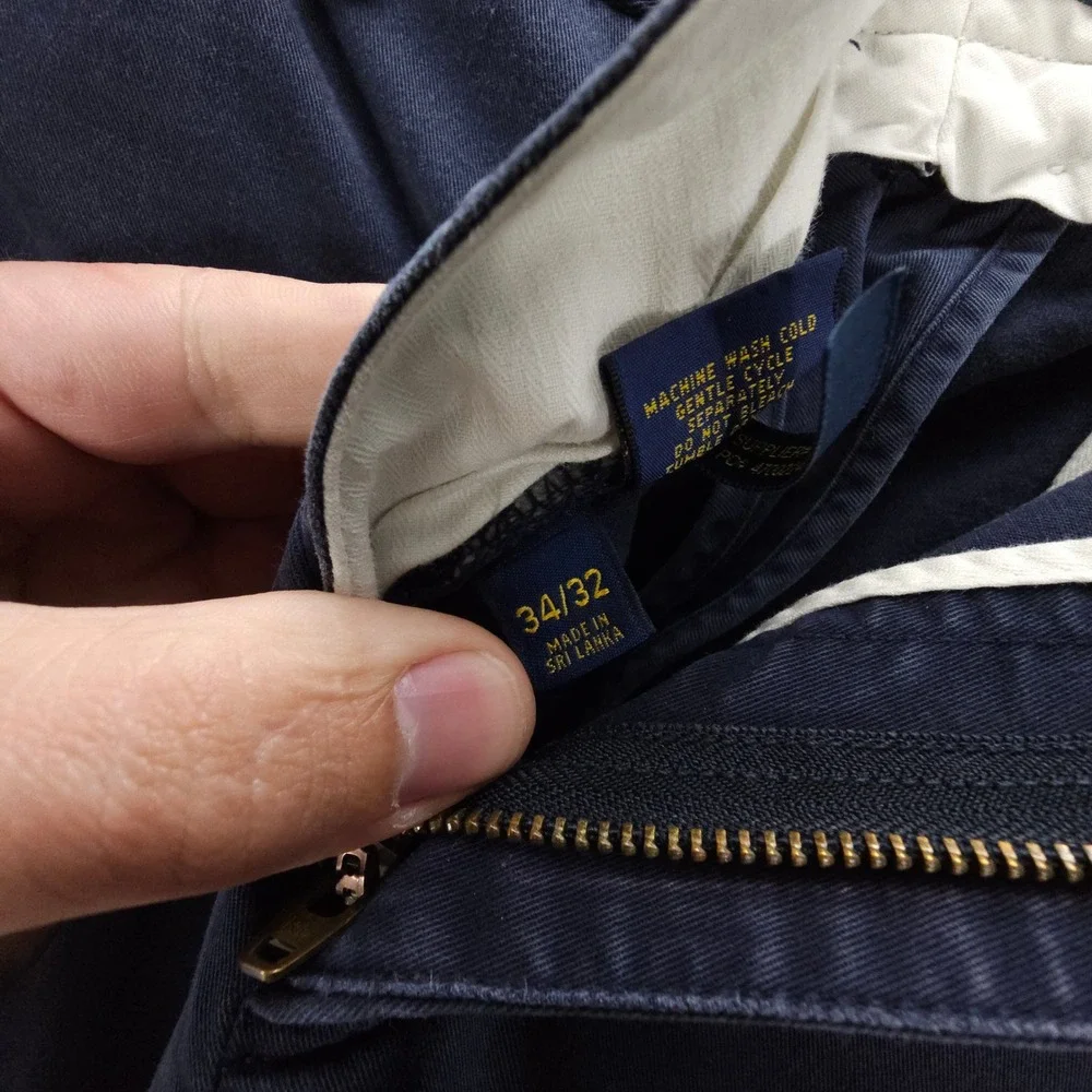 Vintage Polo Ralph Lauren Mens 34x32 Blue Chino Pants Straight Leg Streetwear‎